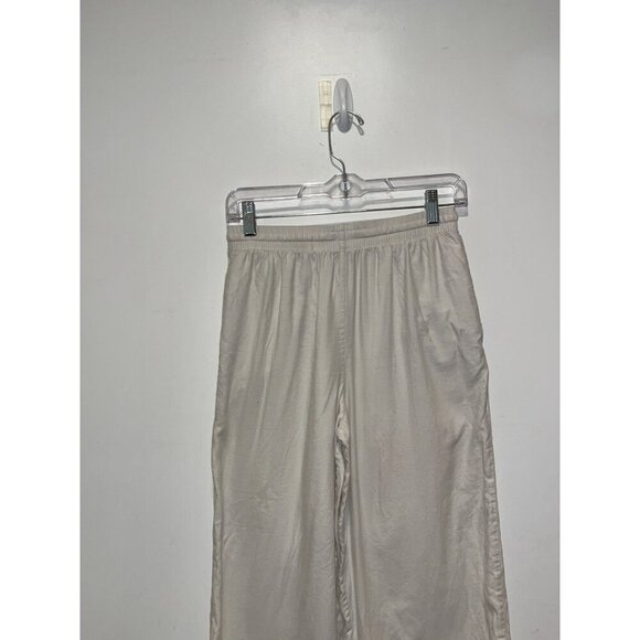 Skims Ivory High Waist Relaxed Fit Straight  leg Pants Women's Size Small - Picture 3 of 10